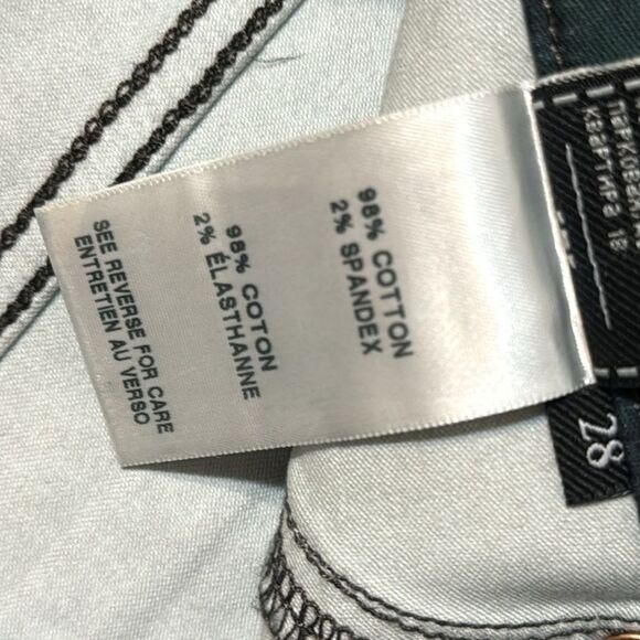 7 For All Mankind High-Waist Ankle Skinny Coated Green Python jeans SZ 28 NWOT - Picture 3 of 14